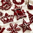 thumbnail image 4 of Christmas Pendant Flocking Sequins Elk Star Snowflake Wreath Christmas Tree Hanging Ornament for Home Christmas Party Decoration, 4 of 5