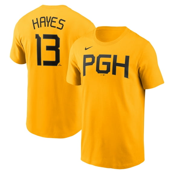 Men's Nike Ke'Bryan Hayes Gold Pittsburgh Pirates City Connect Name & Number T-Shirt