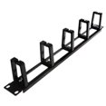 thumbnail image 1 of 19 Inch 1u Rack Cabinets Cable Management Network Organizer Hollow Metal Base Five Ring Detachable, 1 of 5