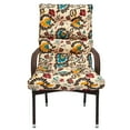 thumbnail image 3 of SAYFUT Rocking Chair Cushion with Ties, Thicken High Back Chair Pad, Retro Colorful Floral Printed Chair Pad Seat Cushion Indoor Outdoor, 3 of 7