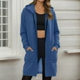 thumbnail image 2 of Resicozy Womens Long Tunic Hoodies Oversized Hooded Zip Up Solid Color Sweatshirt Casual Pullover Hoodies Cute Trendy Sweaters Blue S, 2 of 6