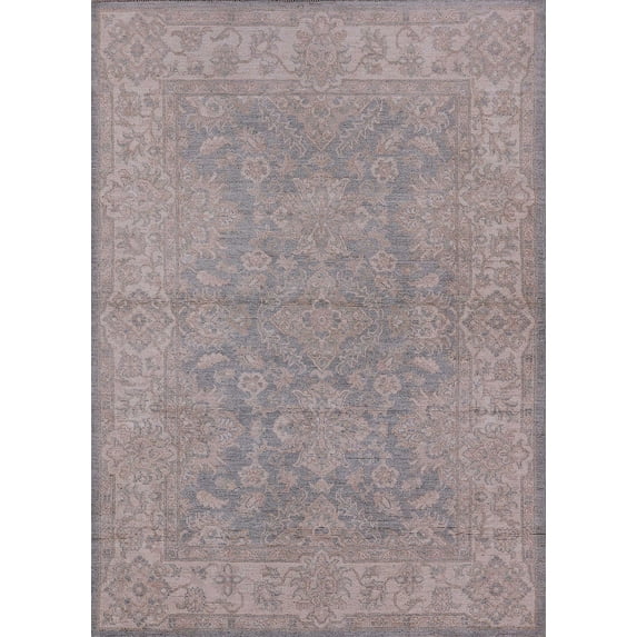 Ahgly Company Indoor Rectangle Mid-Century Modern Rose Purple Oriental Area Rugs, 2' x 5'