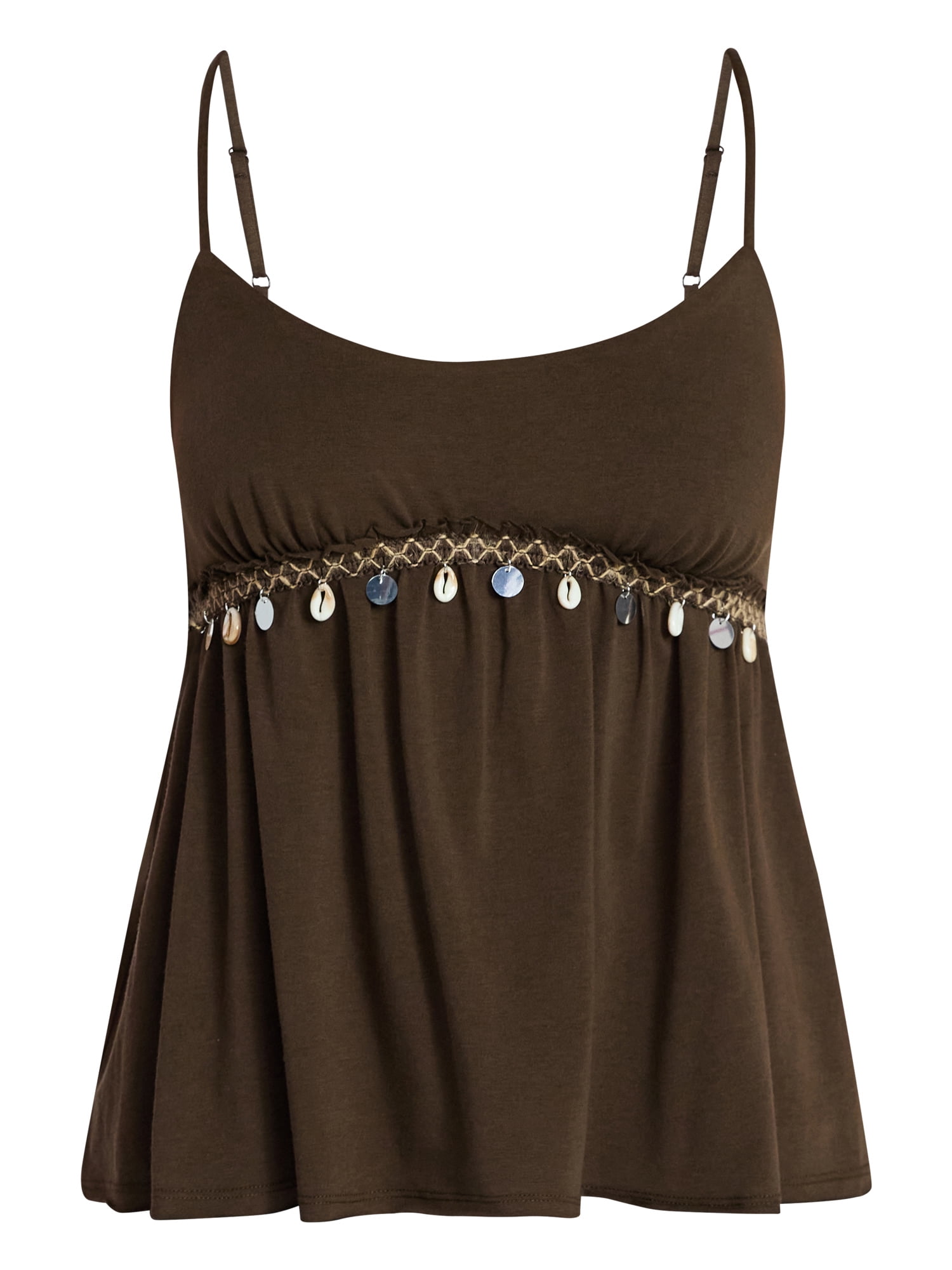 No Boundaries Shell Babydoll Cami, Women's XXS - XXL