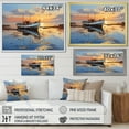thumbnail image 4 of Designart "Sunrise Fishing Boat by the Lake" Coastal Framed Wall Art Decor - Coastal Blue Coastal Boat Living Room Framed Canvas Art, 4 of 6