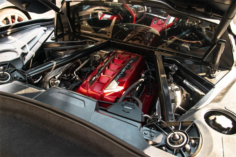 BMR 05-14 S197 Mustang Radiator Support Chassis Brace - Black Hammertone