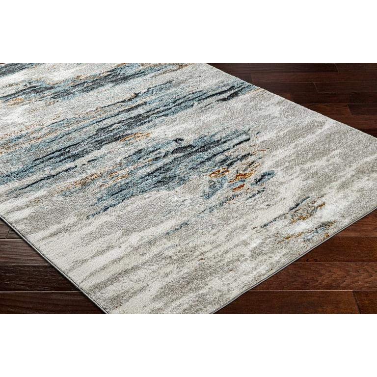 Hauteloom Liverpool Living Room, Bedroom Area Rug - Contemporary - Colorful - 5'3 x 7' - Blue, Grey, Off White