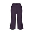 thumbnail image 6 of Annhoo Women's Wide Leg Capri Pants V Crossover High Waisted Pants Summer Sports Yoga Trouser with Pockets, 6 of 7
