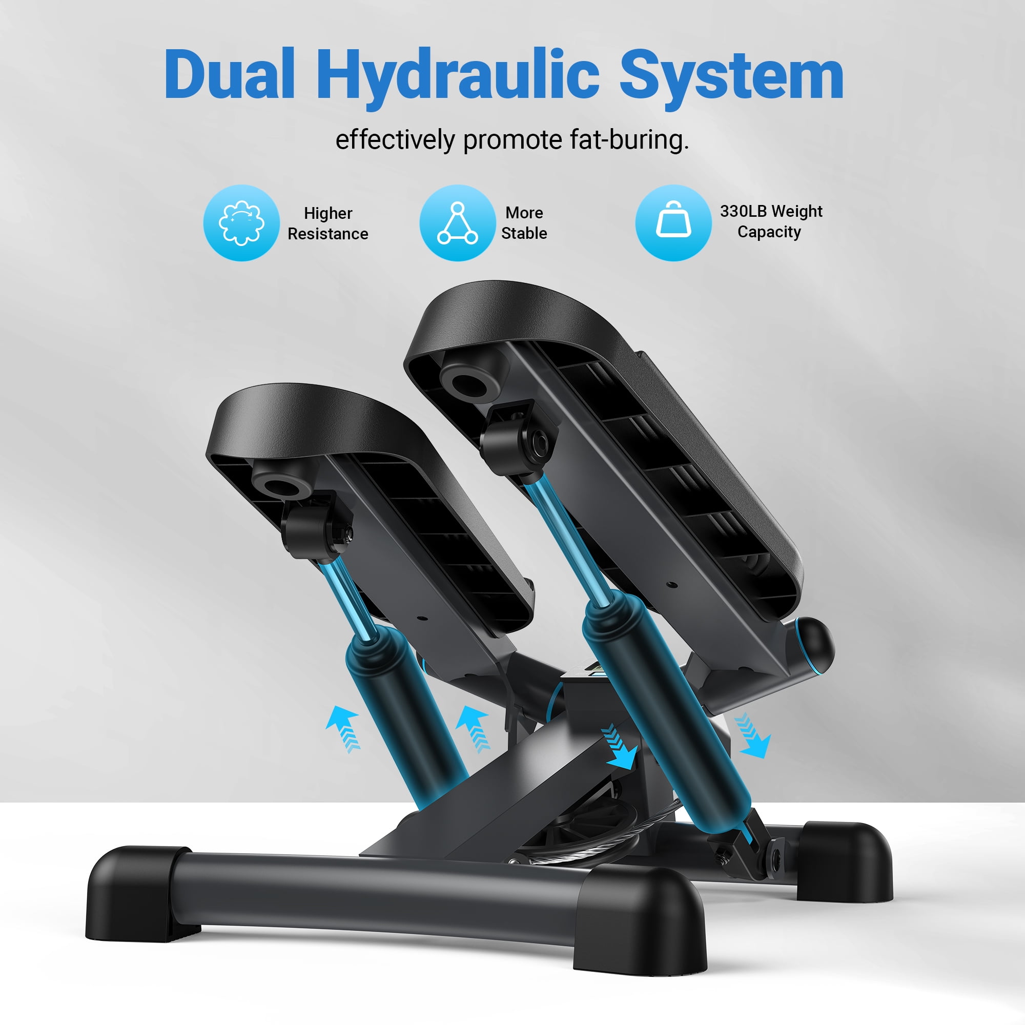 MERACH Steppers for Exercise at Home, 330lbs Capacity Portable Mini Stair Stepper for Home & Office Use, Foot Pedal Exerciser, Compact Fitness Equipment