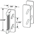 thumbnail image 2 of Aluminum Painted White, spring-loaded Screen Door Strike Plate, 2 of 2