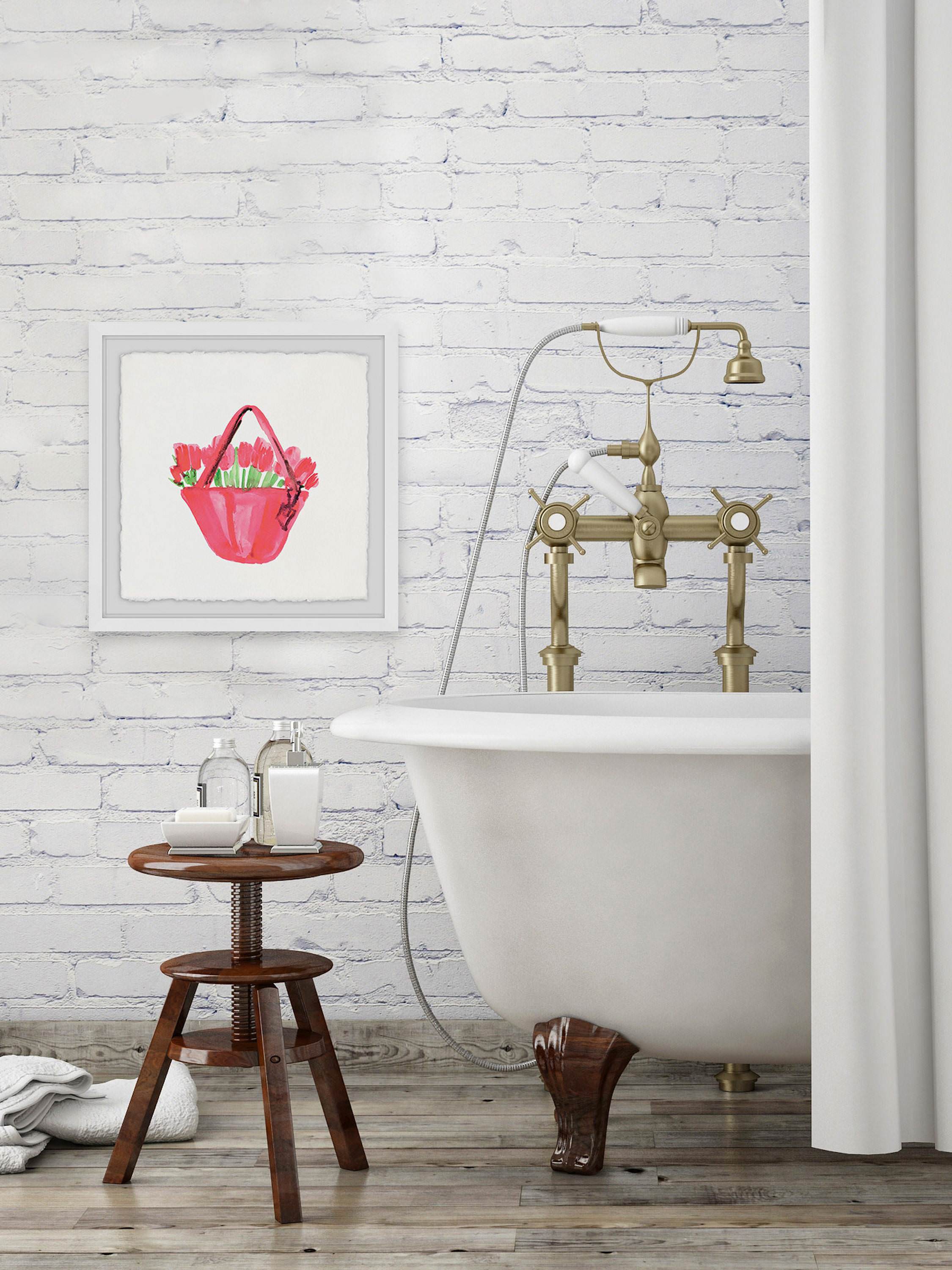 Pink Rose Bag Framed Painting Print