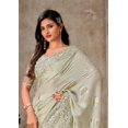 thumbnail image 3 of Ethnic Asia Crepe Silk Wedding Wear Pink Saree With Unstitched Blouse Fabric, 3 of 3