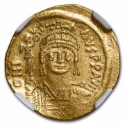 Byzantine Empire AV Solidus Justin II (565-578 AD) AU NGC (S-345)