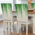 thumbnail image 2 of Green Eucalyptus Leaves Chair Covers Set of 8 Summer Watercolor Plants Linen Chair Back Covers Stretch Removable Washable Slipcovers Protector for Dining Room Kitchen Party Decor, 2 of 9