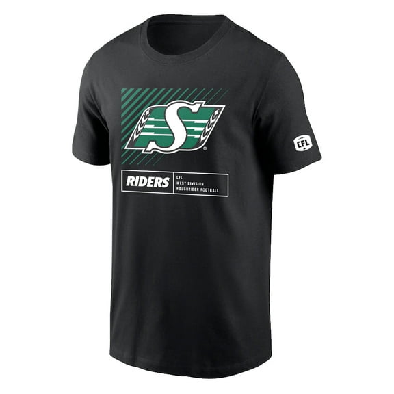 CFL Saskatchewan Roughriders Lines Black Medium T-Shirt