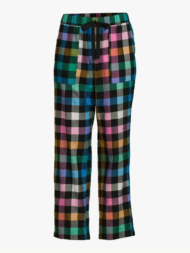 Joyspun Women's Print Flannel Sleep Pants, Sizes XS to 3X