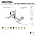 thumbnail image 7 of Kingston Brass KS2441PL Heritage Double-Handle Wall-Mount Bridge Kitchen Faucet, Polished Chrome, 7 of 7