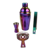 8 Pcs in 1 Set Stainless Steel 750ML Cocktail Shaker Professional Colorful Plating Bartender Tools Drink Mixer Kit for Bar Restaurant