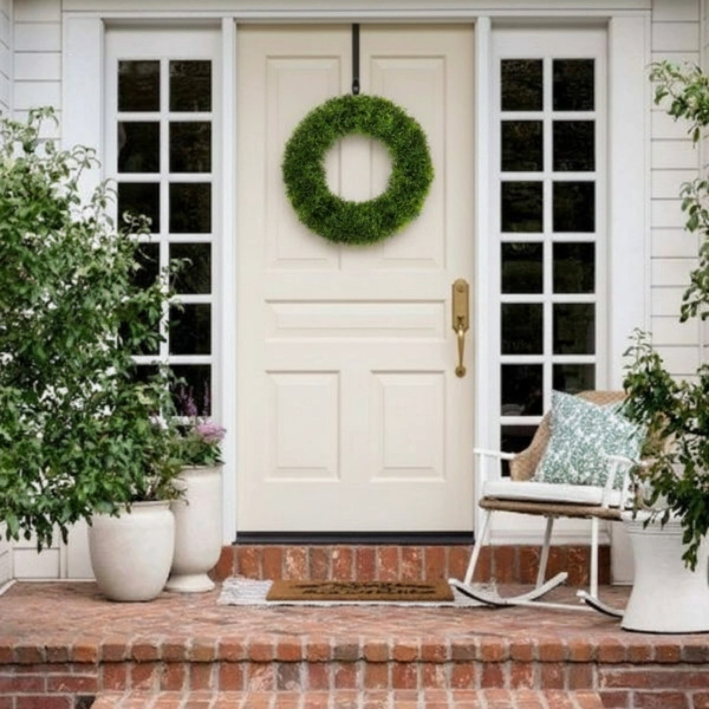 Pure Garden Set of Two 20-Inch Indoor/Outdoor Artificial Foxtail Wreaths