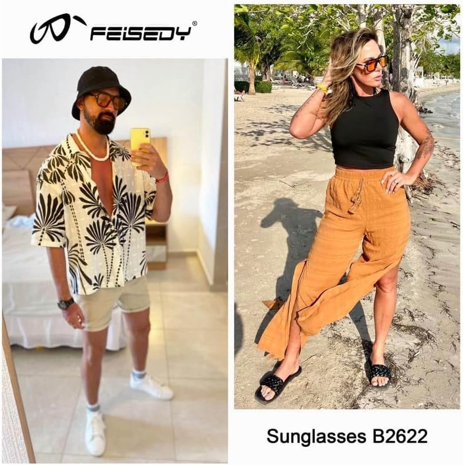 FEISEDY Vintage Square 70s Flat Aviator Sunglasses Women Men Classic Retro Stylish Frame UV400 Sunglasses B2622