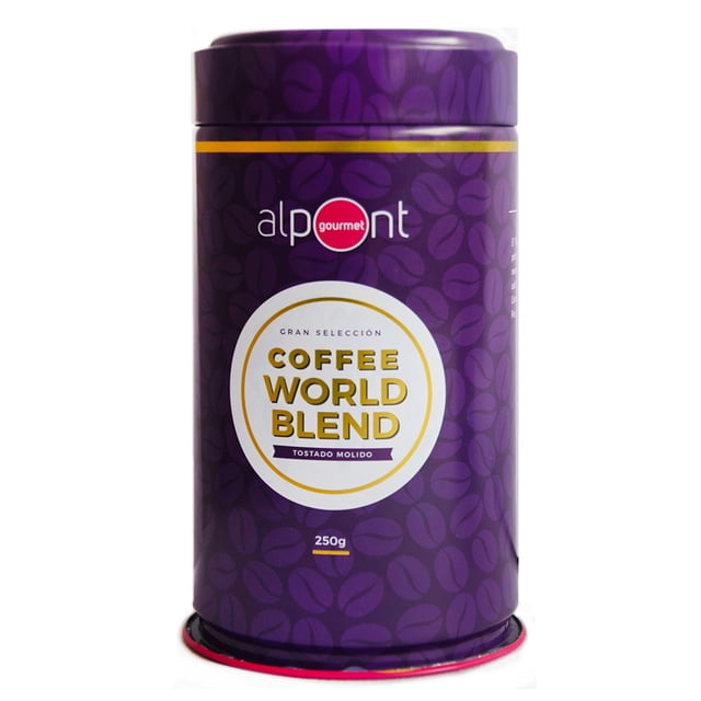 Café World Blend Alpont Gourmet Lata 250 g Alpont Gourmet es la combinacion perfecta de los mejores cafés del mundo tostado
