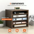 thumbnail image 5 of VEVOR Wood Literature Organizer Adjustable File Sorter 5 Compartments Countertop Literature Organizer Paper Storage Holder Brown, 5 of 10