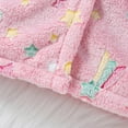 thumbnail image 6 of Atogsazn Toddler Girl Plush Fuzzy Robe Kids Printed Fleece Long Sleeve Hooded Bathrobe Winter Warm Clothes Pink 4-5 Years, 6 of 9