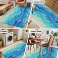 thumbnail image 5 of 3'x5' Rug for Living Room Bedroom, Teal Blue Ombre Washable Area Rugs Non-Slip Carpet Mats, Summer Beach Abstract Ocean Wave Indoor Low Pile Area Rug Runner for Kitchen, Mudroom, 5 of 8