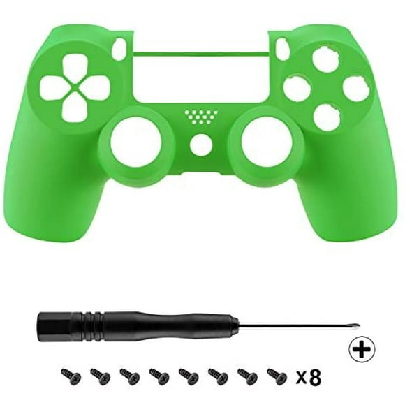 eXtremeRate Soft Touch Grip Green Front Housing Shell Faceplate for Playstation 4 PS4 Slim PS4 Pro Controller (JDM-040)
