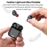 TOZO T6 Wireless Earbuds Bluetooth Headphones, 50H, AI Chat/Translation/Clear Mics, Stereo Bass, Wireless Charging, App-32EQ, IPX8 Waterproof Earphones, Black