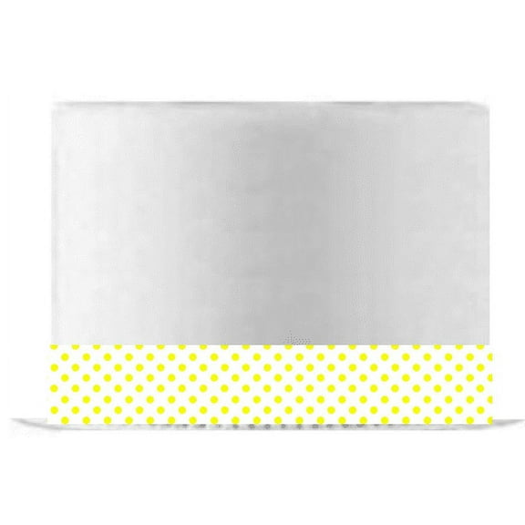White and Yellow Polka Dot Edible Cake Decoration Ribbon -6 Slim Strips