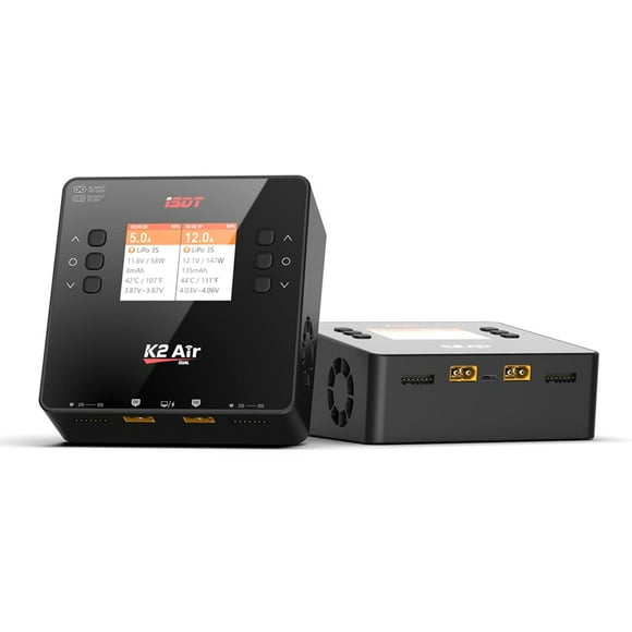ISDT K2 Air Lipo Battery Charger Discharger 2-6S AC 200W DC 500Wx2 20A Dual Channel Smart Charger for Life Lilon LiHv NiMH RC Battery Balance Charger - Bluetooth APP Con