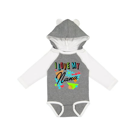 

Inktastic I Love my Nana- 80s retro style Gift Baby Boy or Baby Girl Long Sleeve Bodysuit
