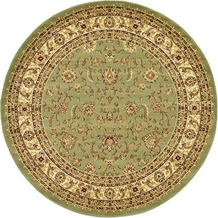 Agra Ivory Green - Due Process Stable Trading AMRAGRALG0IV08RO 8 x 8 ft. Amritsar Agra Round Area Rug, Light Green & Ivory