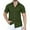 Olive Green, variant on Odeerbi 2024 Casual Business Shirt for Men Fashion Buttons Solid Turndown Shirt Short Sleeve Tops Pink