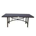 thumbnail image 2 of Benzara Noe Cast Aluminium Metal Dining Table with Grooved Top in Dark Bronze, 2 of 5
