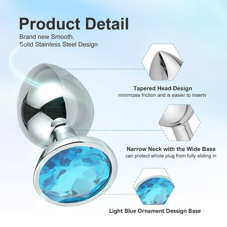 3PCS Anal Sex Toys Set Jewelry Design Stainless Steel Anal Butt Plug Set,Adult  Sex Toys for Couples Male Female-Light Blue - Walmart.com