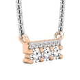 thumbnail image 2 of Dazzlingrock Collection Round White Diamond Horizontal Bar Pendant for Women with 18 Inch Silver Chain (0.30 ctw, Color I-J, Clarity I1-I2) in 14K Rose Gold, 2 of 4