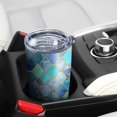 thumbnail image 5 of 20oz Tumbler with Lid and Straw Stainless Bohemian Geometry Steel Vacuum Insulated Water Coffee Tumbler Cup, Double Wall Vacuum Insulated Travel Mug Reusable Tumblers for Ice Drinks, Hot Beverage, 5 of 7