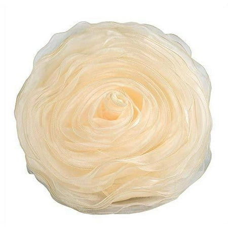 

Fennco Styles Home DÃ©cor Rose Chiffon Everyday Filled Flower Decorative Throw Pillow 16-Inch Round 3 Colors