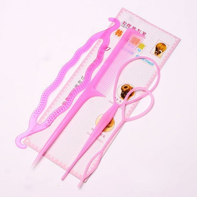 Xihbxyly Herramientas para Peinar El Cabello, Juego de 3 Piezas para Hacer Trenzas Francesas, Peine de Cola de Rata para Un Peinado Preciso, Herramienta Flexible para Bucles de Cabello para Peinados