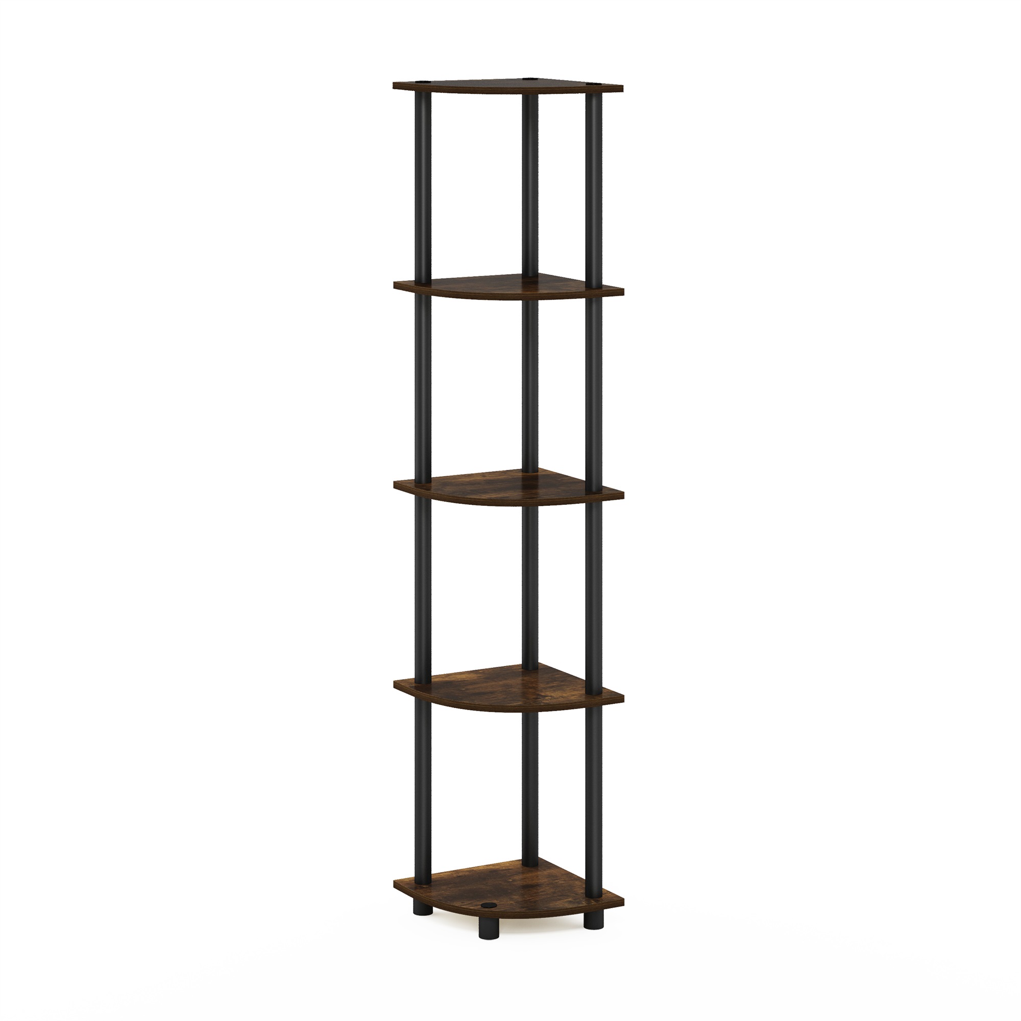 Furinno Turn-N-Tube 5-Tier Corner Display Rack, Amber Pine/Black photo 2