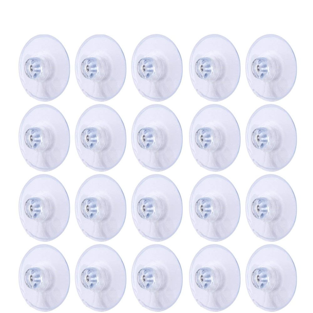 lasenersm 20 Pieces PVC Plastic Mushroom Head Suction Cups Pads Strength Suction 45mm Large Suction Cup Without Hooks Clear-Blue 