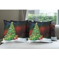 thumbnail image 6 of Ambesonne Christmas Throw Pillow Cover 4 Pack, Xmas Tree Cartoon, 18", Multicolor, 6 of 7