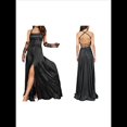 thumbnail image 2 of Vestido Elegante de Noche para Mujer, Sin Mangas, con Hombros Descubiertos, Ajustado, y Formal para Fiesta Negro XL, 2 of 5