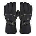 thumbnail image 2 of Women Patchwork Rechargeable Five-finger Heating Gloves Sports Ski Riding Warm Gloves, 2 of 9
