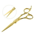 thumbnail image 3 of Unique Bargains Hair Cutting Scissors Stainless Steel Razor Hair Trimming Scissors 6.9Inches Long Gold Tone, 3 of 7