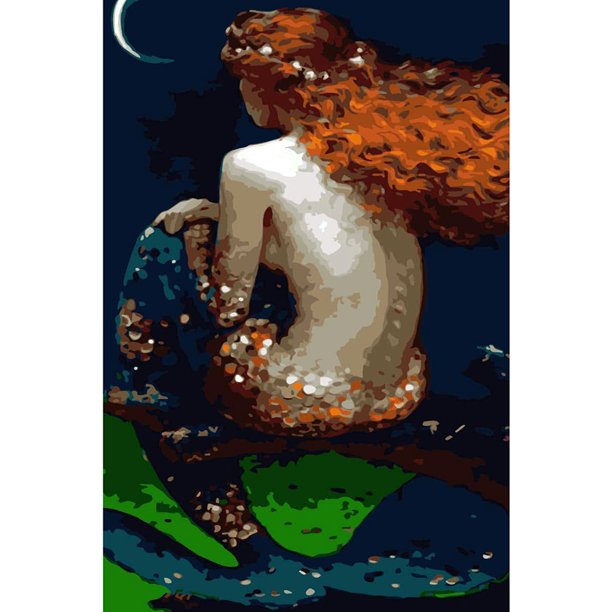 Wdftyju Kit de pintura por números, cuadro al óleo pintado a mano con belleza de peces DIY (W-417) Wdftyju 5br0wc2lp7se2uz8D03