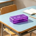 thumbnail image 2 of Pencil Box - 2Pack Portable Storage Box, Large Capacity Clear Hard Plastic Pencil Case for for Pen Jewelry Toothpicks, 8 x 5 x 2.3 in, (Purple), Ccwuwei, 2 of 7