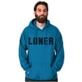 thumbnail image 5 of Loner Simple Anti Social Statement Hoodie Sweatshirt Women Men Brisco Brands 5X, 5 of 6