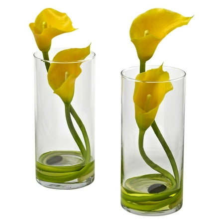 Nearly Natural Calla Lily - Nearly Natural Double Calla Lily Silk Flower - Set of 2